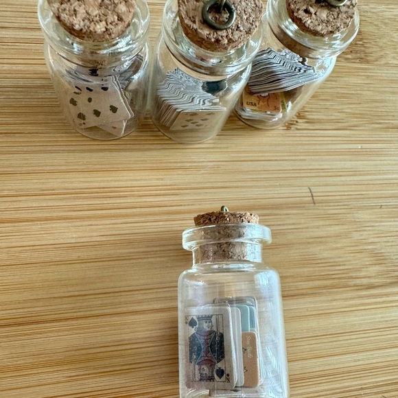 NWT Miniature Card Deck in Glass Jar with Cork Charm - QTY 1 - Picture 5 of 5